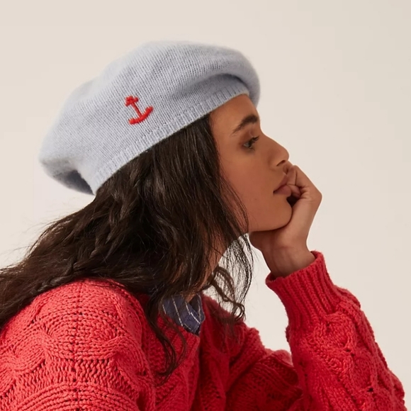 Kerri Rosenthal Anchor Cashmere Beret - light blue main image 8